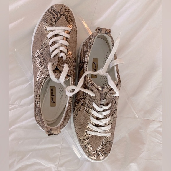 Paul Green Shoes - Paul Green Ally Snake Embossed Platform Sneakers 9